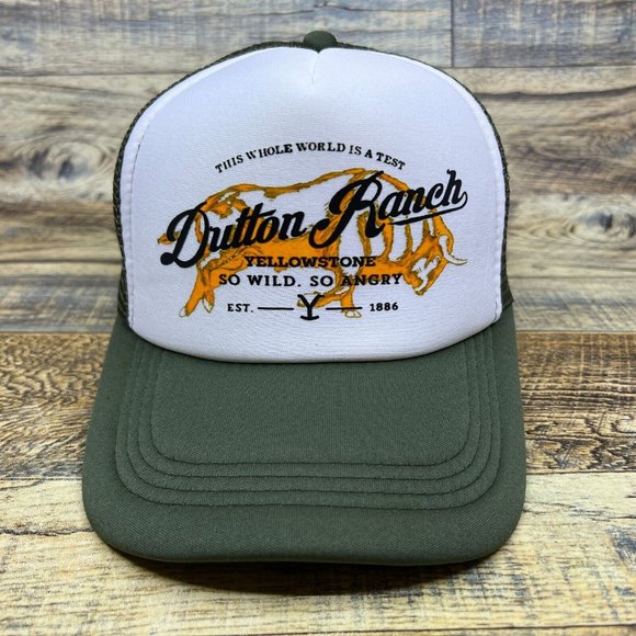 Yellowstone Dutton Ranch Unisex Trucker Hat Green Snapback Adjustable Ball Cap - Picture 2 of 8